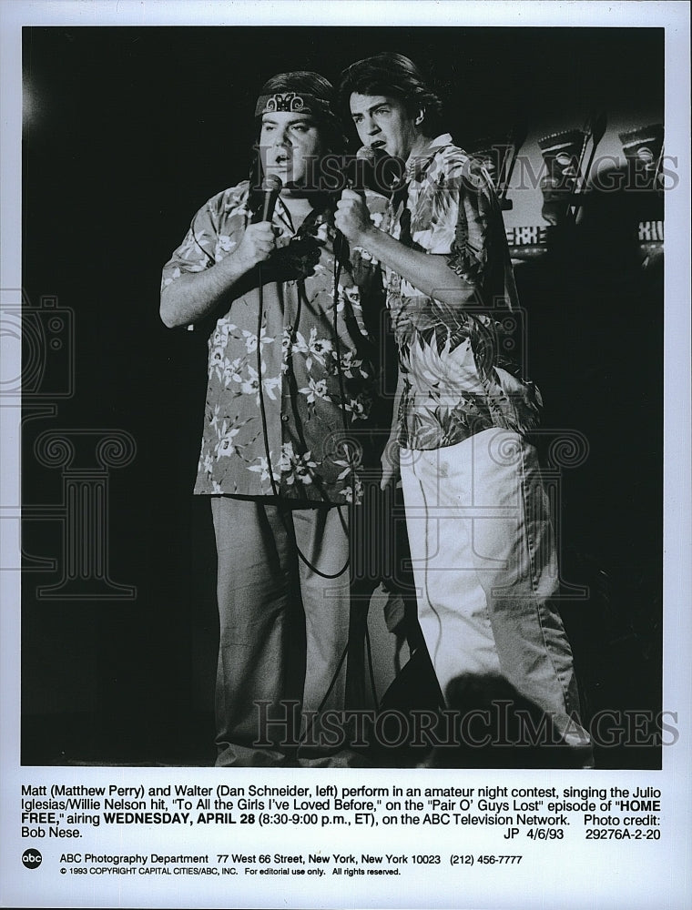 1993 Press Photo Matthew Perry, Dan Schneider &quot;Home Free&quot;- Historic Images