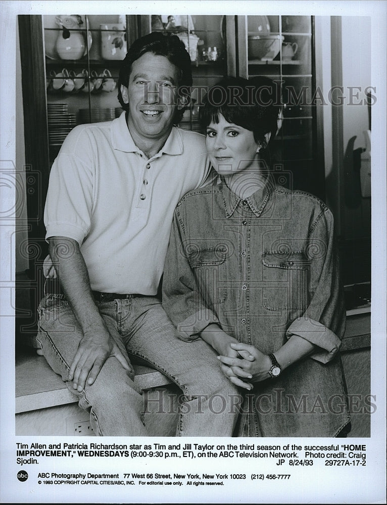 1993 Press Photo Tim Allen, Patricia Richardson &quot;Home Improvement&quot;- Historic Images