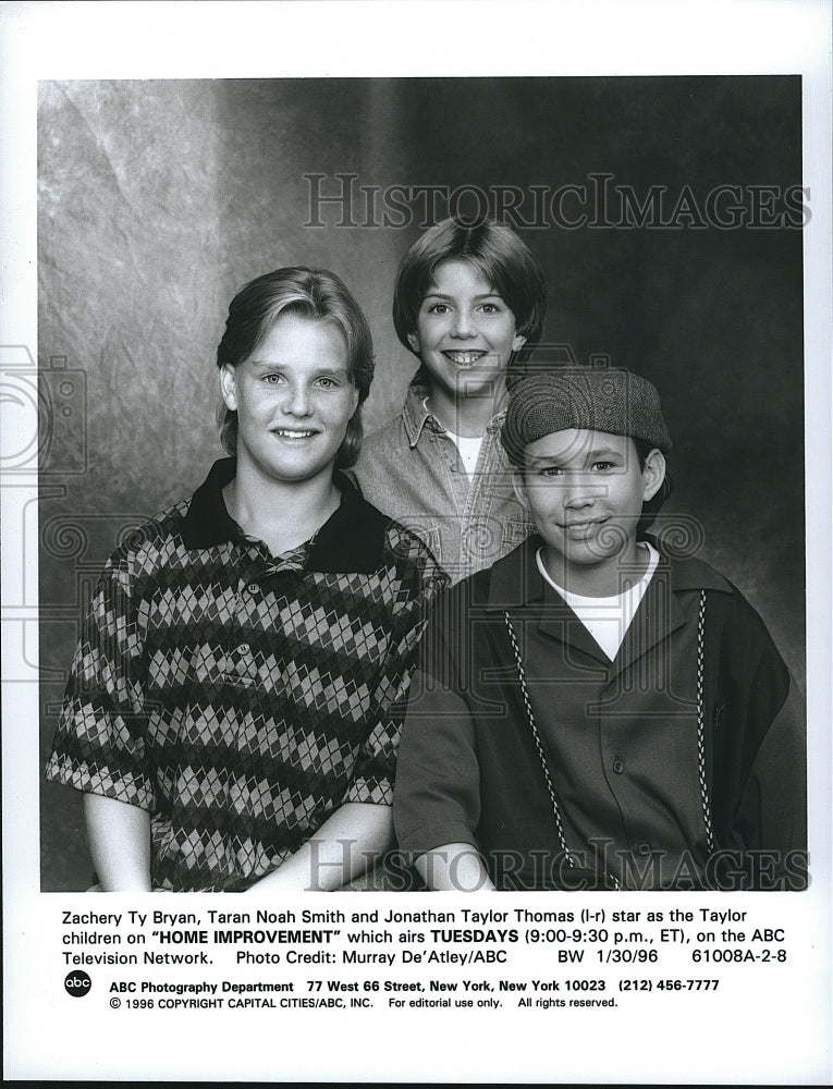 1996 Press Photo Zachery Ty Bryan, Taran Noah Smith &amp; Jonathan Taylor Thomas- Historic Images