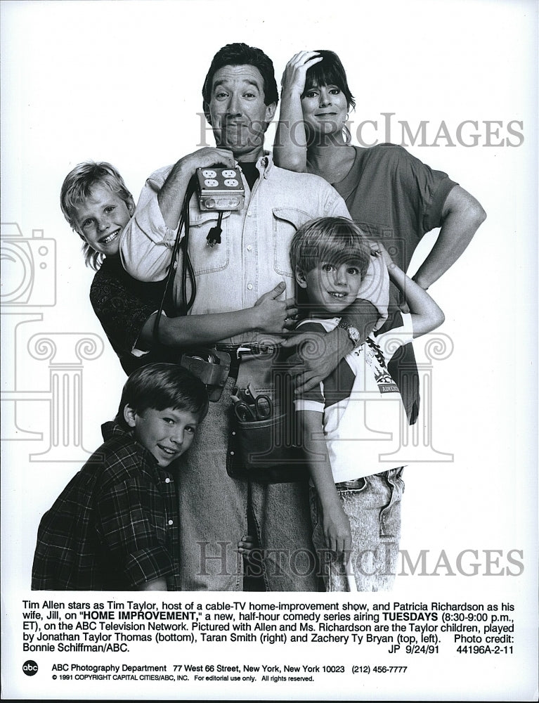 1991 Press Photo Tim Allen &amp; Patricia Richardson Star In &quot;Home Improvement&quot;- Historic Images