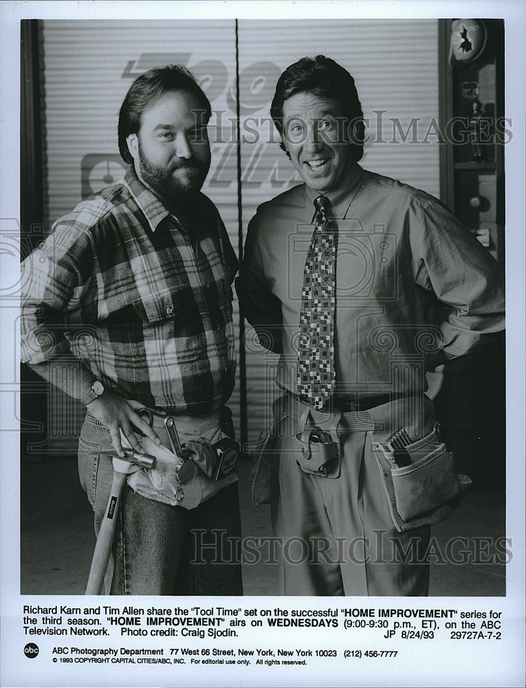 1993 Press Photo Tim Allen Actor Richard Karn Home Improvement Sitcom TV Show- Historic Images