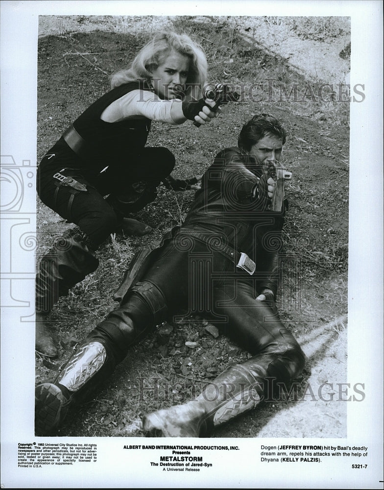 1983 Press Photo Jeffrey Byron &amp; Kelly Palzis in &quot;Metalstorm&quot;- Historic Images