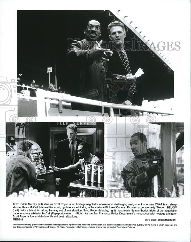 1997 Press Photo Actor Eddie Murphy and Michael Rapaport in &quot;Metro&quot;- Historic Images