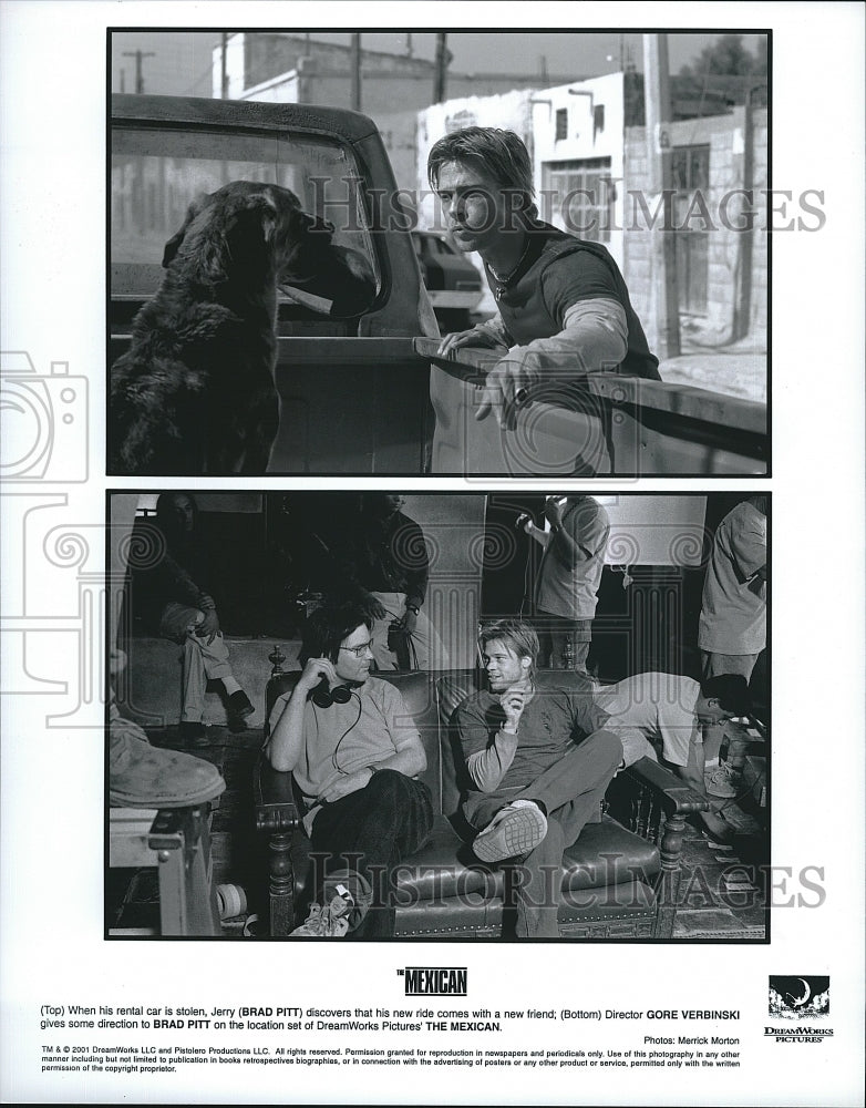 2001 Press Photo Actor Brad Pitt in &quot;The Mexican&quot;- Historic Images