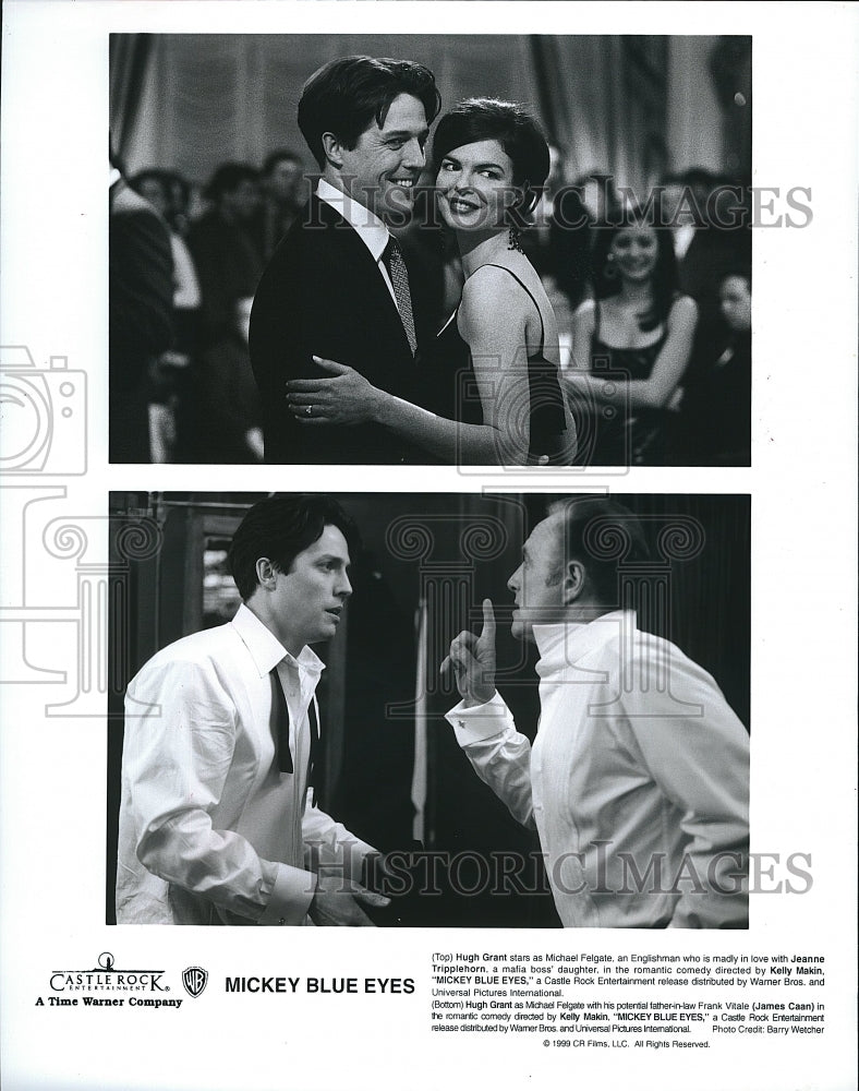 1999 Press Photo Hugh Grant and Kelly Makin in &quot;Mickey Blue Eyes&quot;- Historic Images