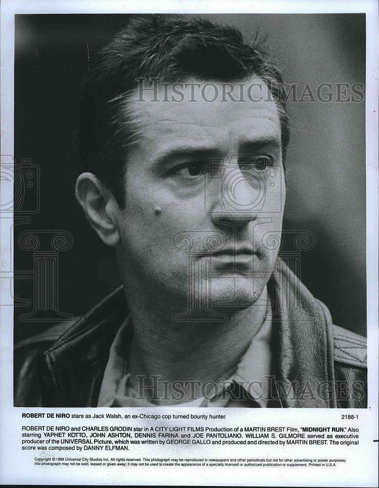 1988 Press Photo Actor Robert De Niro in &quot;Midnight Run&quot;- Historic Images