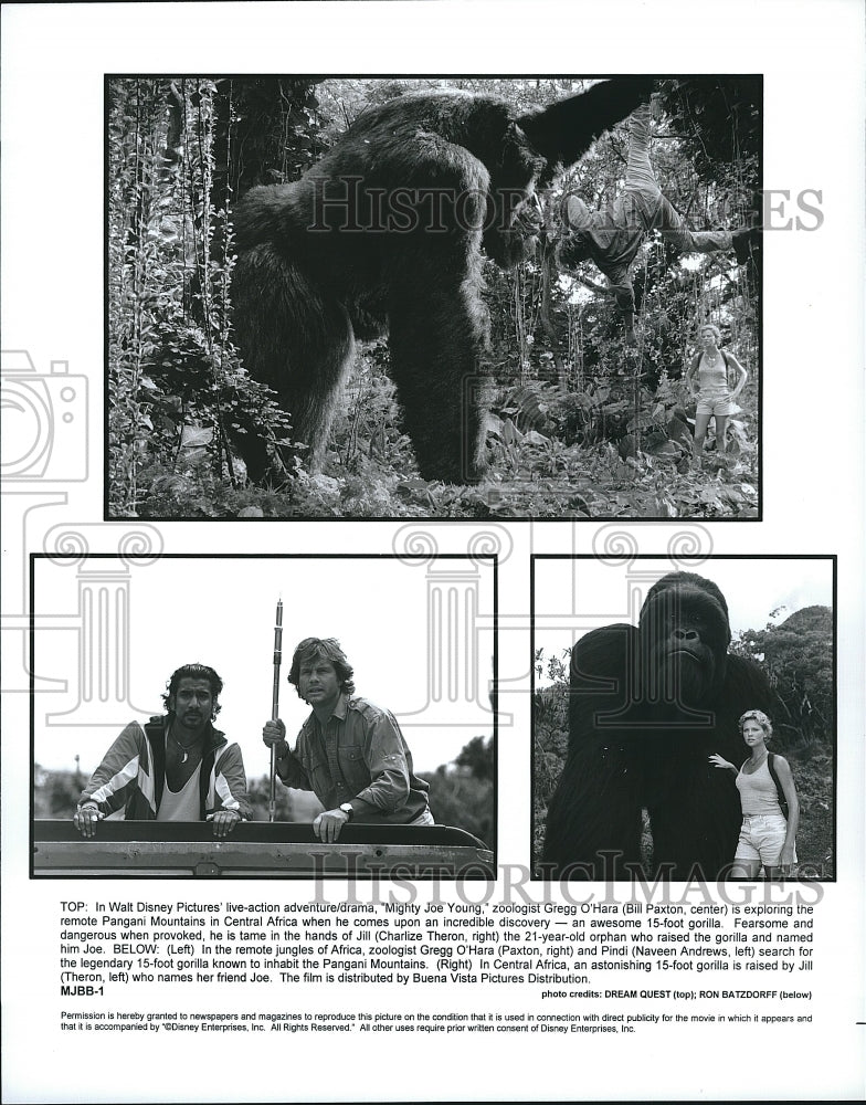 Press Photo Bill Paxton, Charlize Theron &amp; Naveen Andrews In &quot;Mighty Joe Young&quot;- Historic Images