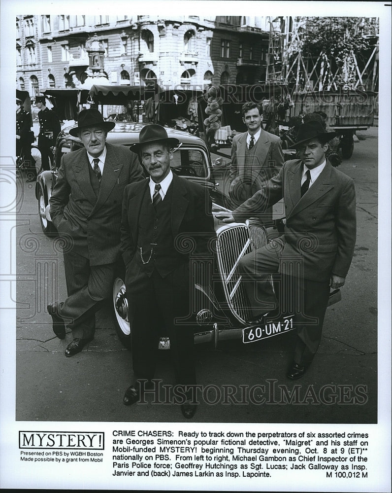 1992 Press Photo Actor Michael Gambon and Geoffrey Hutchings in &quot;Maigret II&quot;- Historic Images