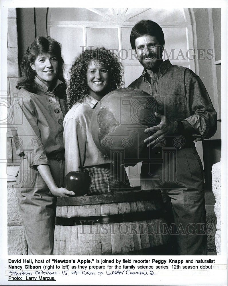 Press Photo David Heil Host Newton&#39;s Apple Peggy Knapp Nancy Gibson TV Show- Historic Images