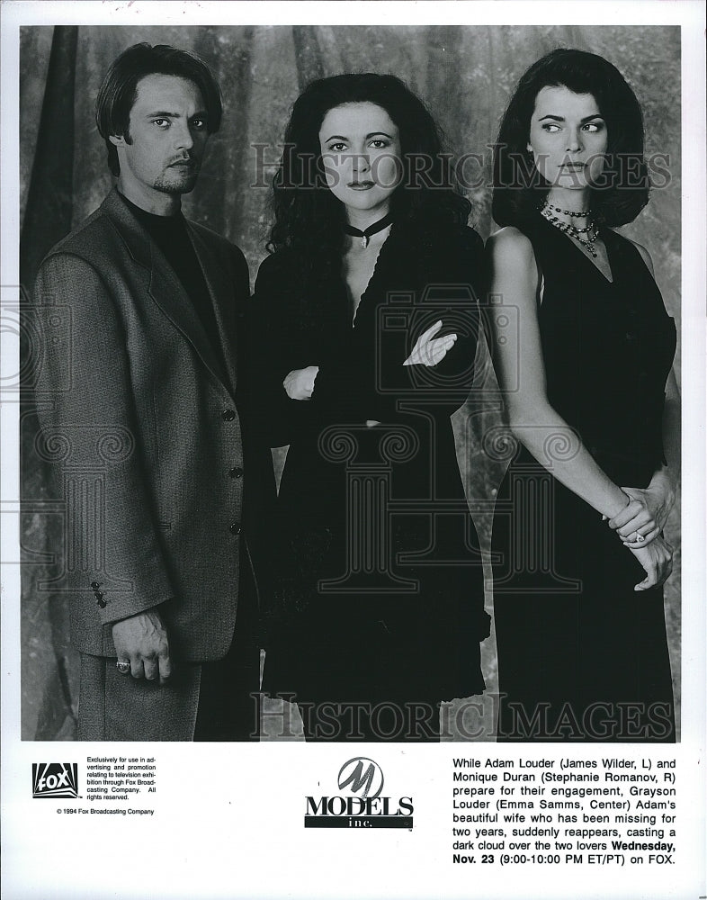 1994 Press Photo James Wilder ,Stephanie Ramonov, Emma Samms in "Models Inc".- Historic Images