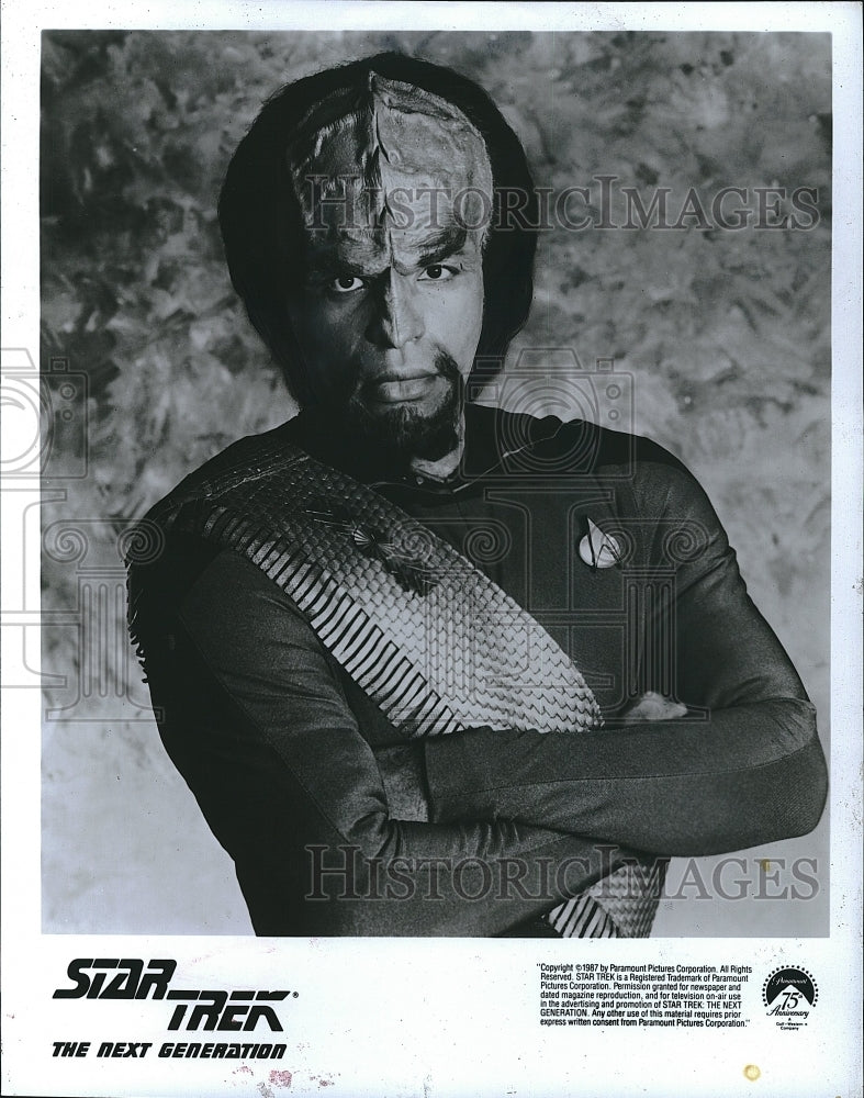 1993 Press Photo Michael Dorn as Worf in &quot;Star Trek: The Next Generation&quot; - Historic Images