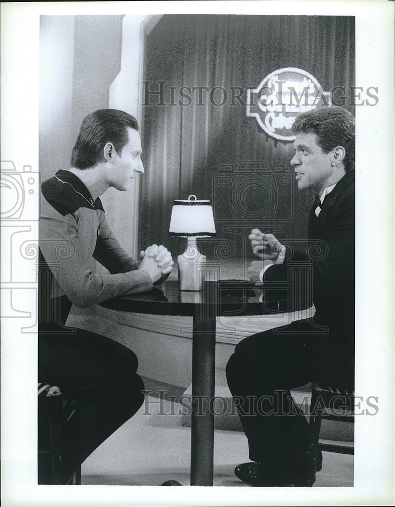 1988 Press Photo Joe Poscopo, Brent Spiner &quot;Star Trek - The Next Generation&quot;- Historic Images