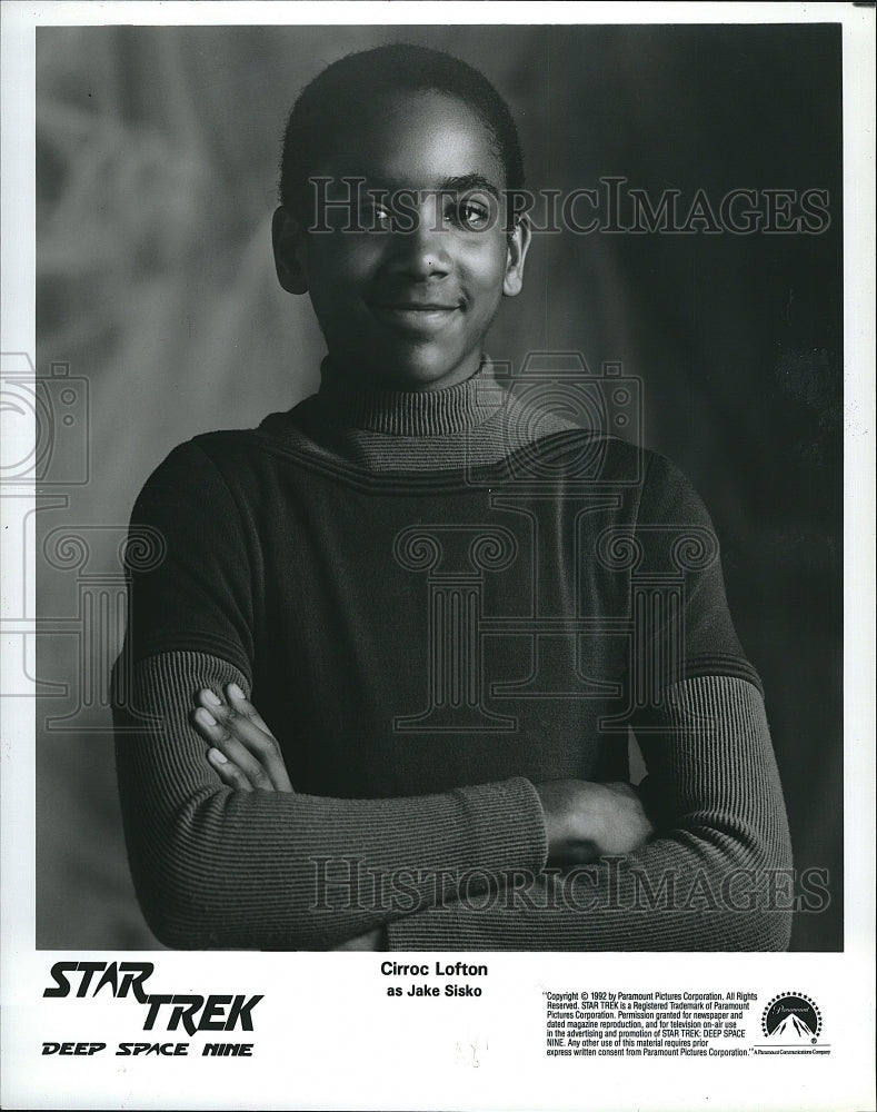 1992 Press Photo Cirroc Lofton "Star Trek - Deep Space Nine"- Historic Images