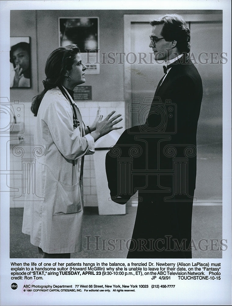 1991 Press Photo Alison LaPlaca and Howard McGillin of TV show &quot;STAT&quot;- Historic Images