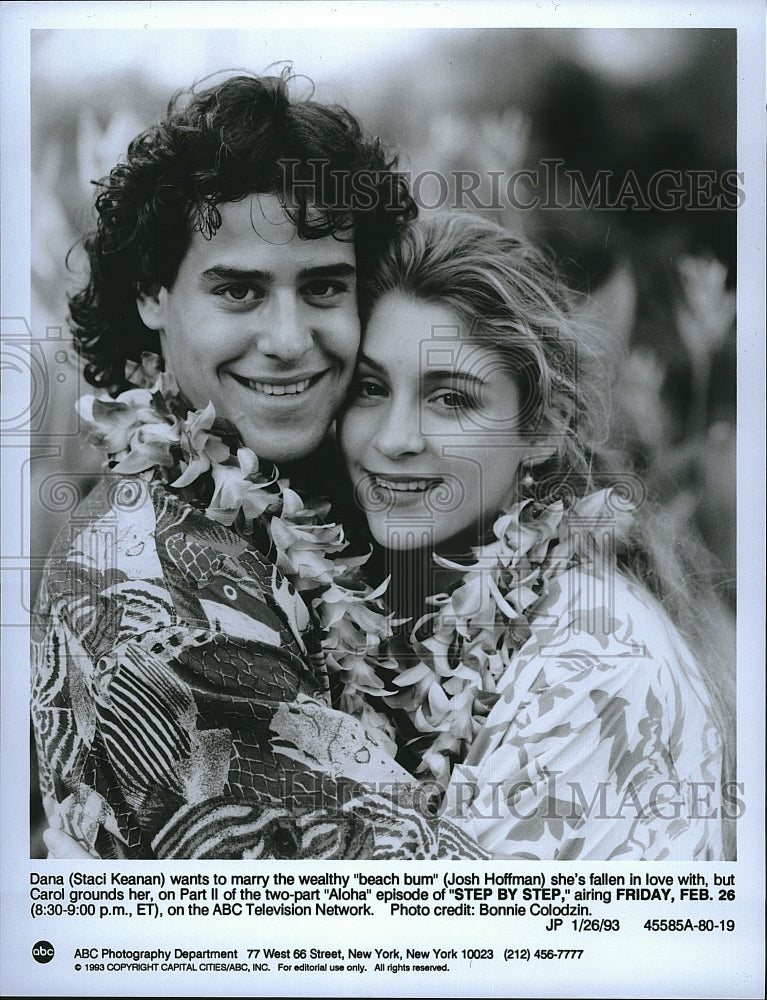 1993 Press Photo Staci Keanan, Josh Hoffman &quot;Step By Step&quot;- Historic Images