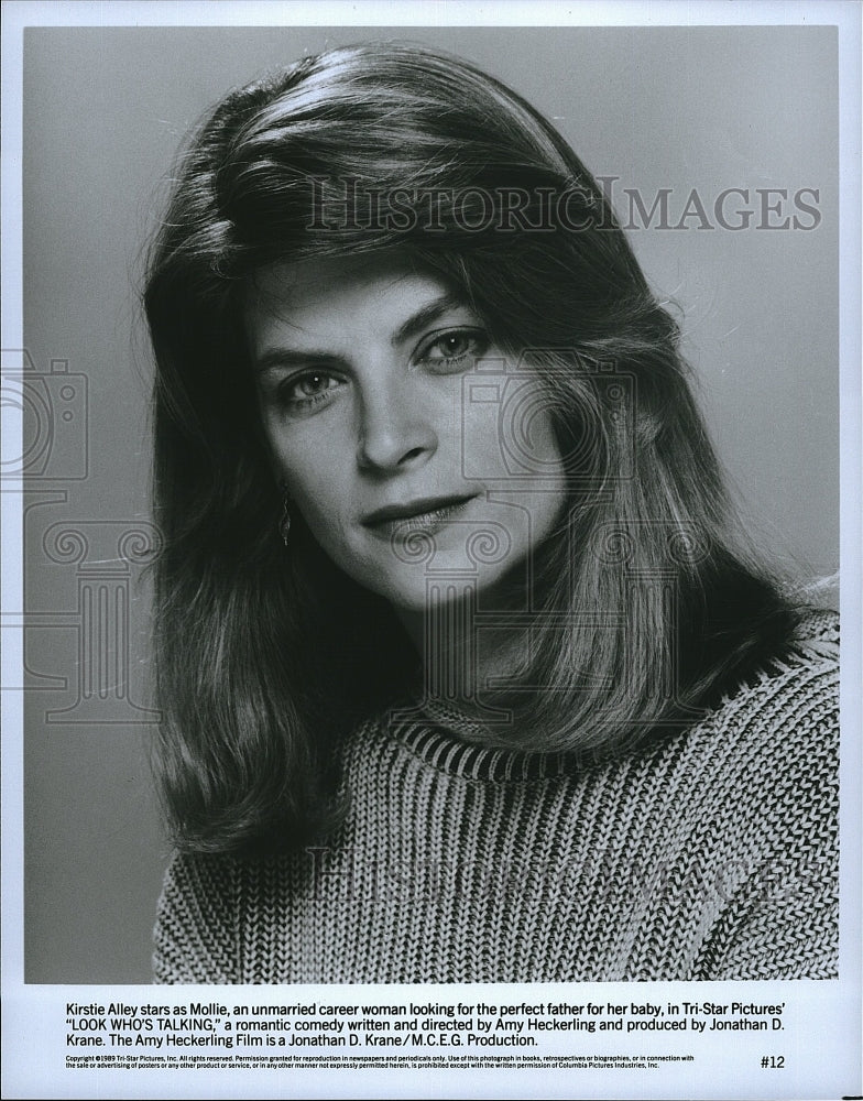 1989 Press Photo Kirstie Alley &quot;Look Who&#39;s Talking&quot;- Historic Images