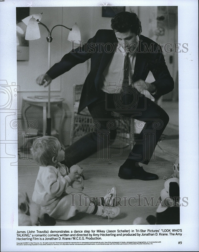 1989 Press Photo Jason Schaller, John Travolta &quot;Look Who&#39;s Talking&quot;- Historic Images