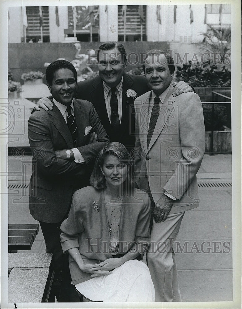 1985 Press Photo Bryant Gumbel, Willard Scott, Jane Pauley, J. Palmer &quot;Today&quot;- Historic Images