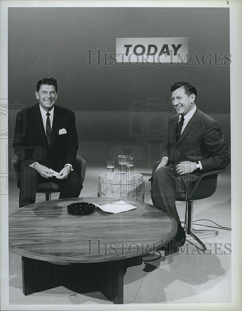 1986 Press Photo &quot;Today&quot; anchor Paul Cunningham &amp; Ronald Reagan- Historic Images