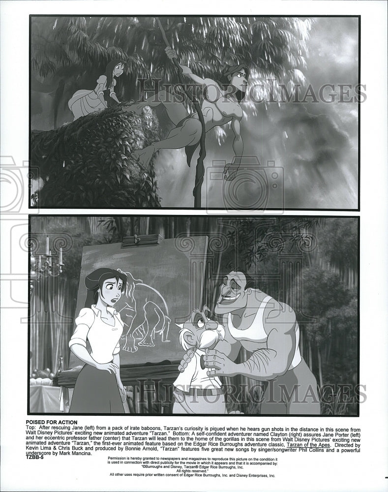 Press Photo Disney Animated Cartoon Movie Tarzan- Historic Images