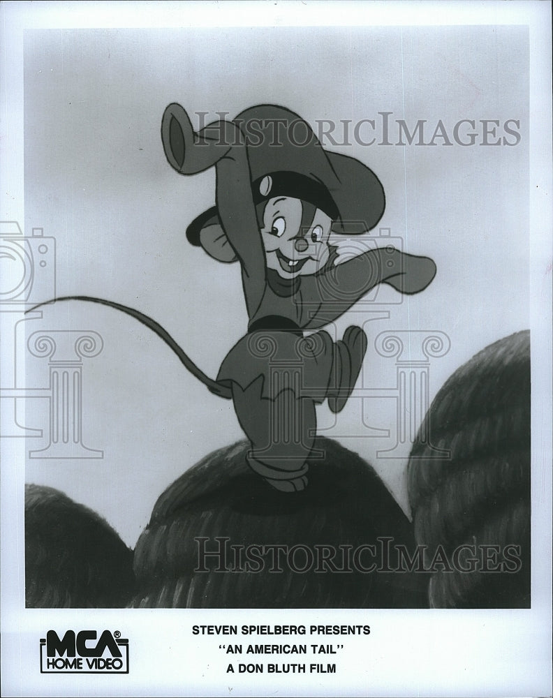 Press Photo scene from Spielberg animated film &quot;An American Tail&quot;- Historic Images