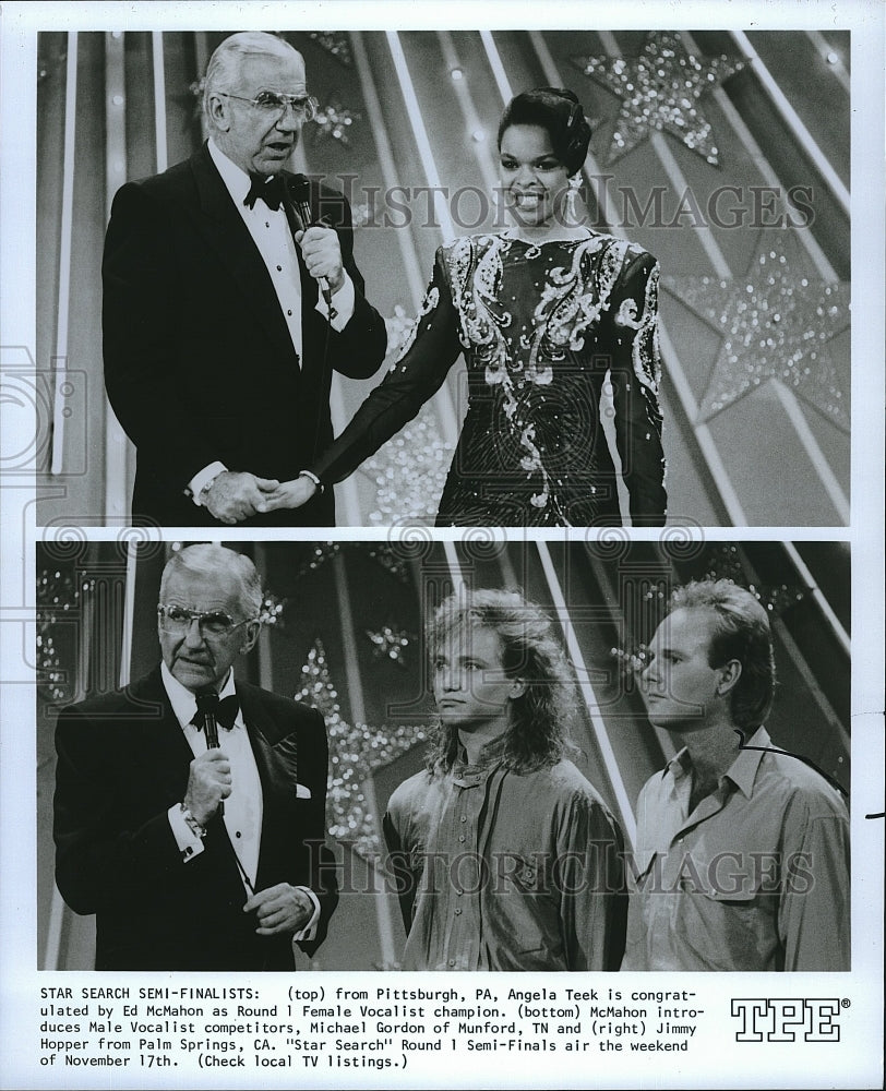 Press Photo Star Search Semi Finals Angela Teek Ed McMahon Michael Gordon- Historic Images