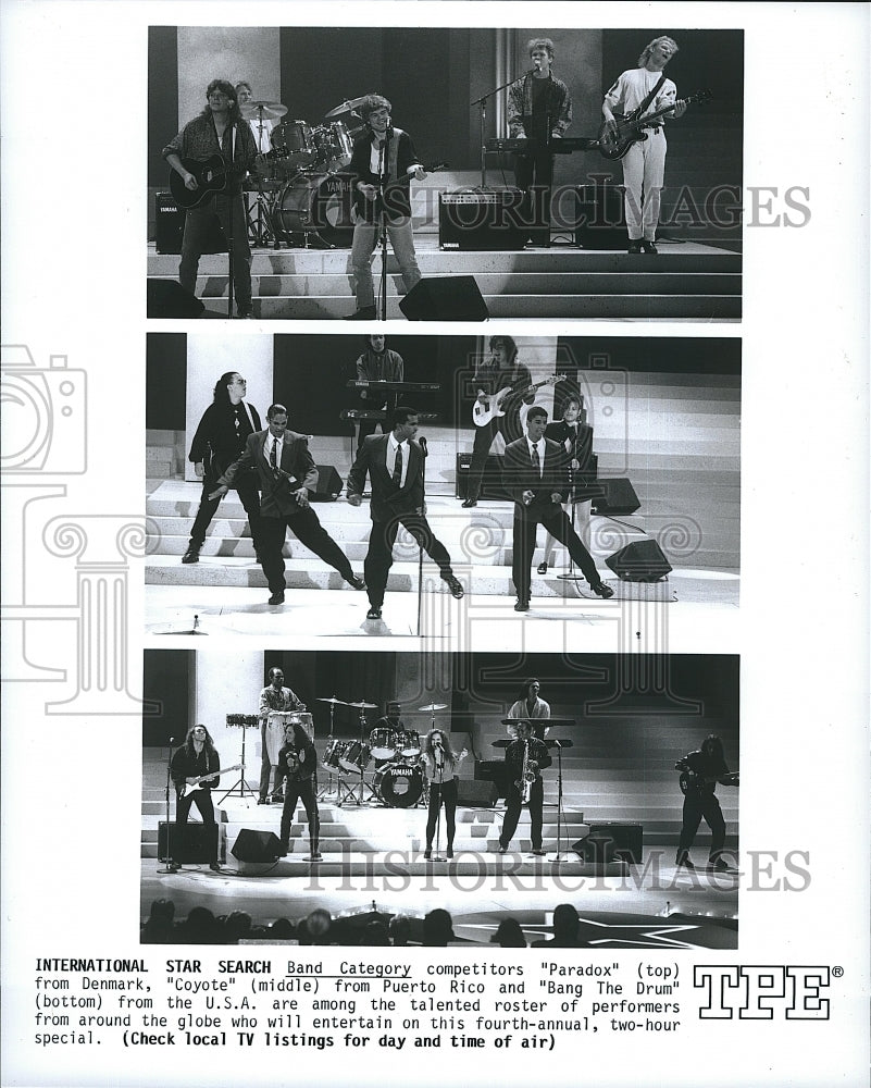 Press Photo Star Search Band Category Paradox Bang The Drum- Historic Images