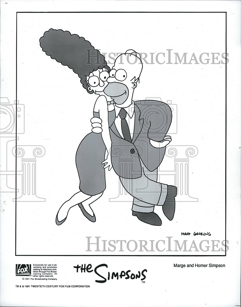 1992 Press Photo &quot;The Simpsons&quot;  animation from Fox- Historic Images