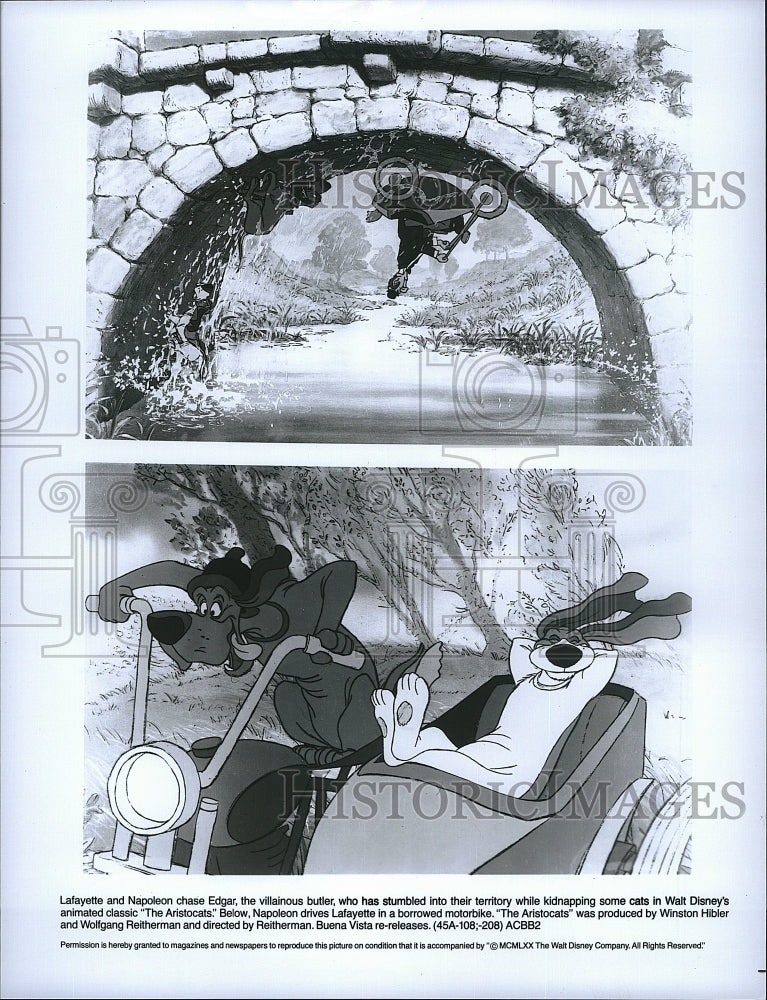 1970 Press Photo &quot;The Aristocats&quot; animation from Walt Disney- Historic Images