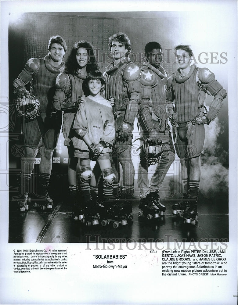 1986 Press Photo &quot;Solarbabies&quot; Lukas Haas,Peter DeLuise,Jami Gertz,Jason Patric- Historic Images