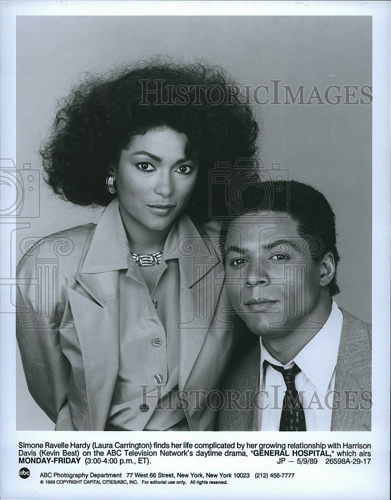 1989 Press Photo Laura Carrington &amp; Kevin Best Star In &quot;General Hospital&quot;- Historic Images