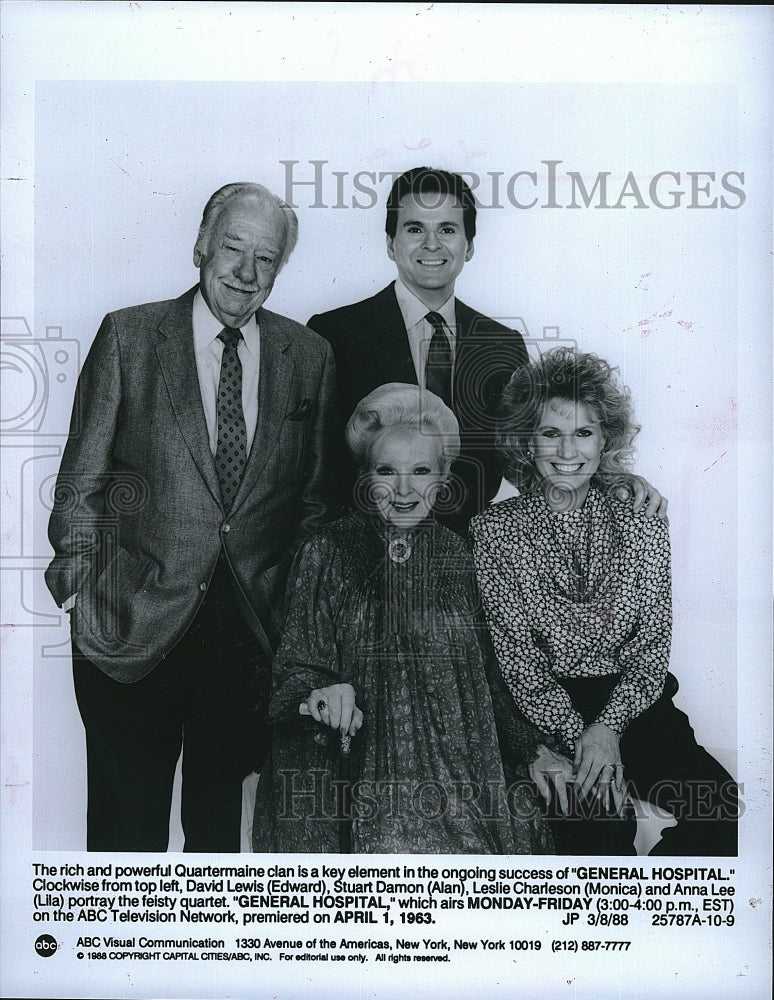 1988 Press Photo Lewis Damon Charleson Lee Star In &quot;General Hospital&quot;- Historic Images