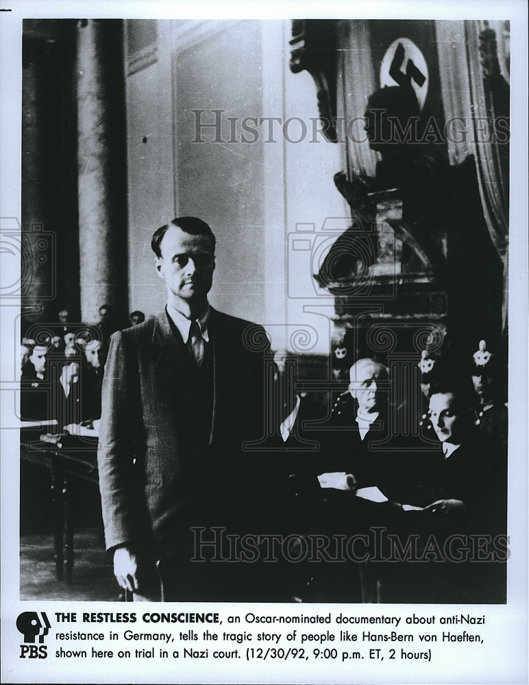 Press Photo scene from &quot;The Restless Conscience&quot; featuring Hans-Bern von Haeften- Historic Images