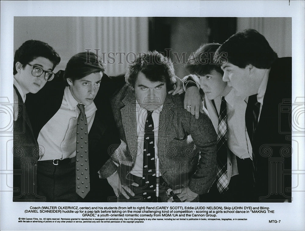 1984 Press Photo Judd Nelson, W. Olervicz, C. Scott, J. Dye &quot;Making the Grade&quot;- Historic Images