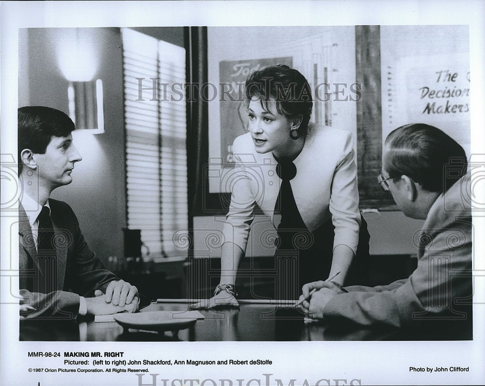 1987 Press Photo John Shackford, Ann Magnuson in &quot;Making Mr. Right&quot;- Historic Images