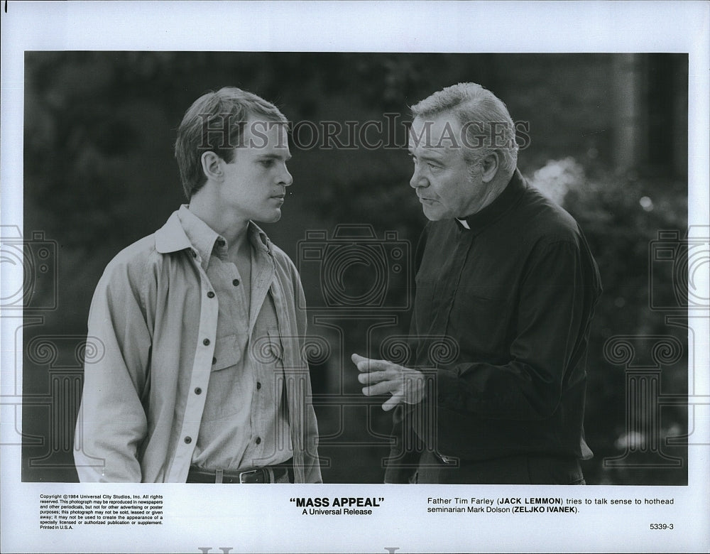 1984 Press Photo Jack Lemmon, Zeljko Ivanek "Mass Appeal"- Historic Images