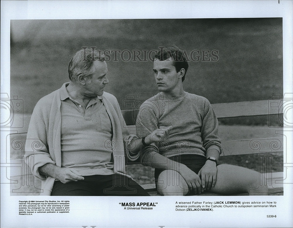 1984 Press Photo Zeljko Ivanek, Jack Lemmon &quot;Mass Appeal&quot;- Historic Images