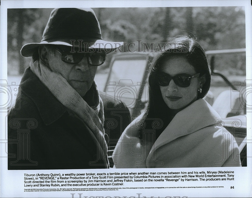 1990 Press Photo Anthony Quinn Madeleine Stow Star In &quot;Revenge&quot;- Historic Images