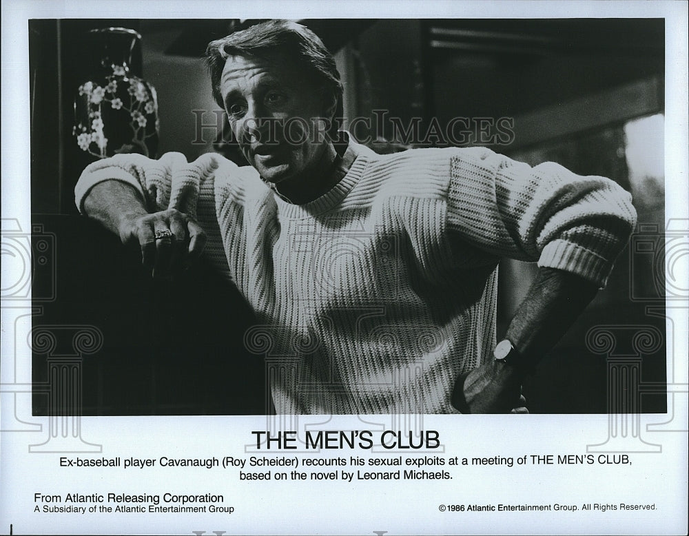 1986 Press Photo Movie Actor Roy Schneider The Men&#39;s Club- Historic Images