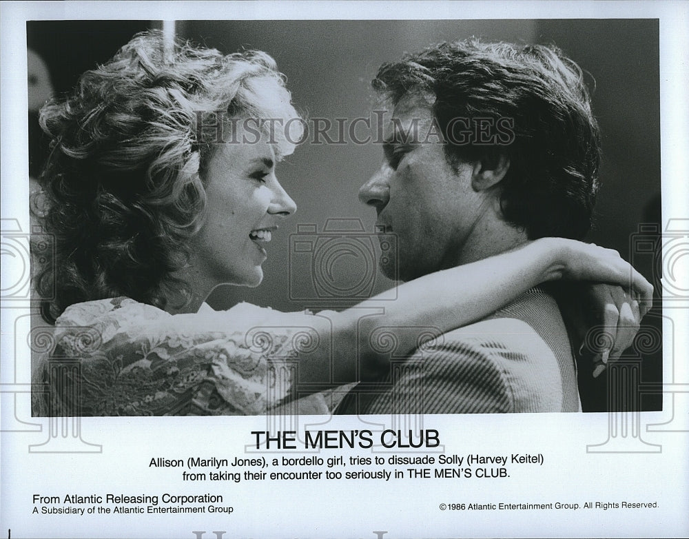 1986 Press Photo The Men&#39;s Club Marilyn Jones Harvey Keitel- Historic Images