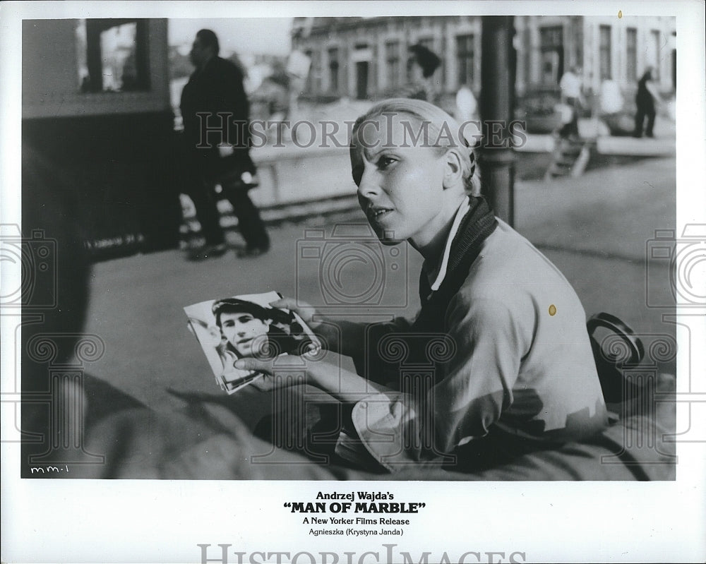 1977 Press Photo &quot;Man of Marble&quot; starring Krystyna Janda- Historic Images