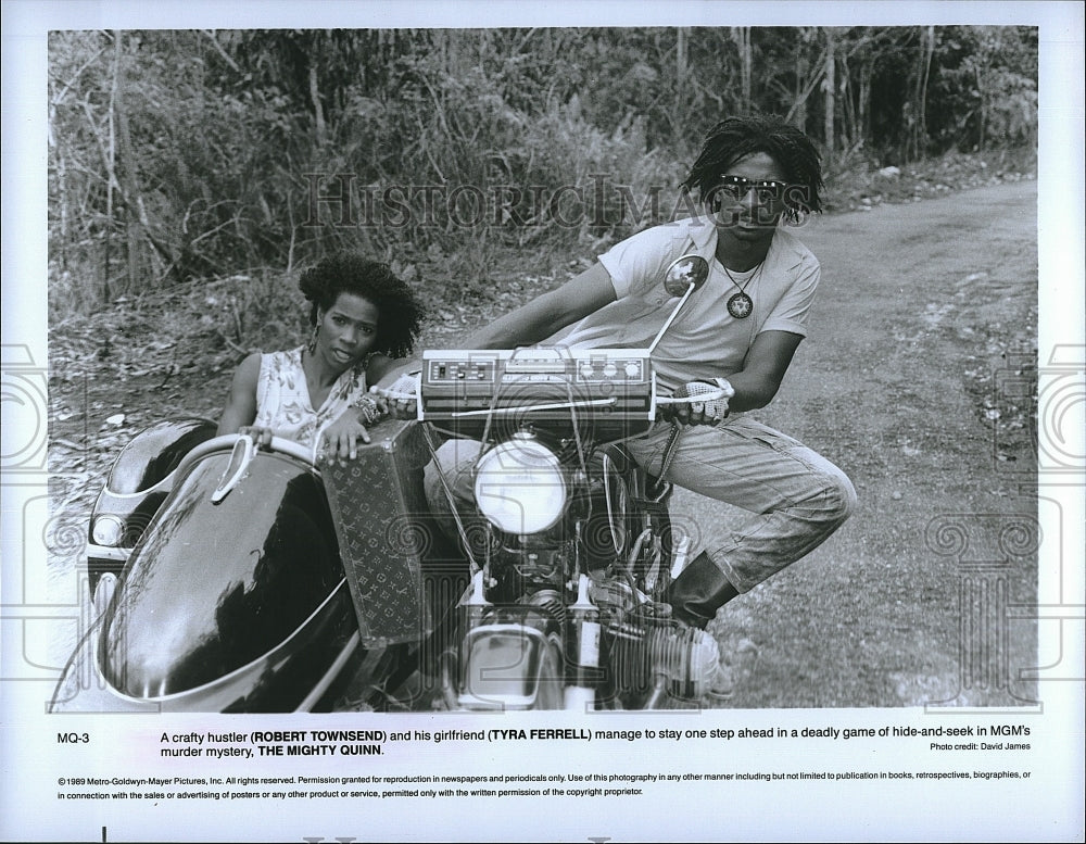 1989 Press Photo Robert Townsend Tyra Ferrell The Mighty Quinn- Historic Images