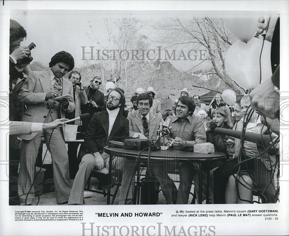 1980 Press Photo Melvin and Howard Paul Le Mat Actor Gary Goetzman Ricky Lenz- Historic Images