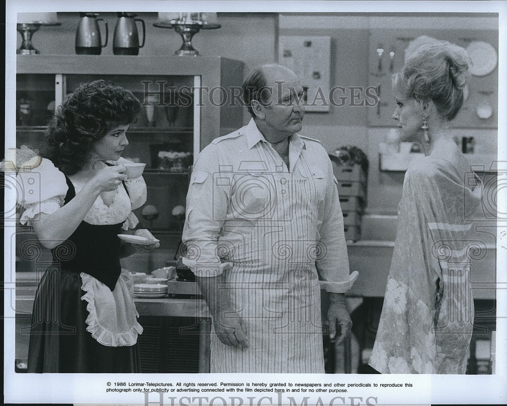 1986 Press Photo Gail Edwards, Richard Stahl, Marian Mercer, TV&#39;s &quot;It&#39;s A Living- Historic Images