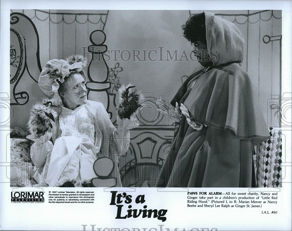 1987 Press Photo Marian Mercer Actress Sheryl Lee Ralph It&#39;s A Living Sitcom TV- Historic Images