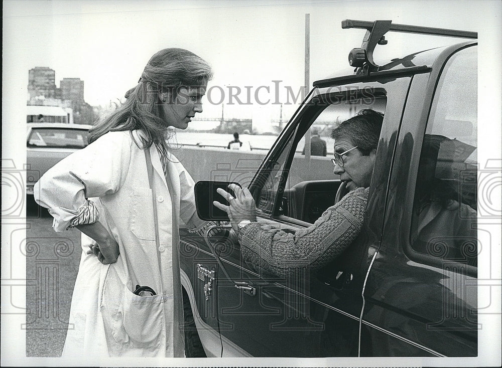 1986 Press Photo Patricia Kalember &amp; Lane Smith Star In &quot;Kay O&#39;Brien&quot;- Historic Images