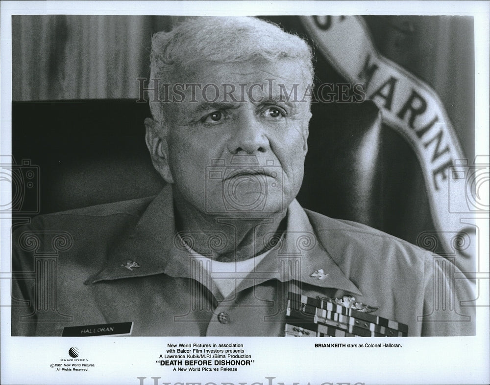 1987 Press Photo Actor Brian Keith in &quot;Death Before Dishonor&quot;- Historic Images