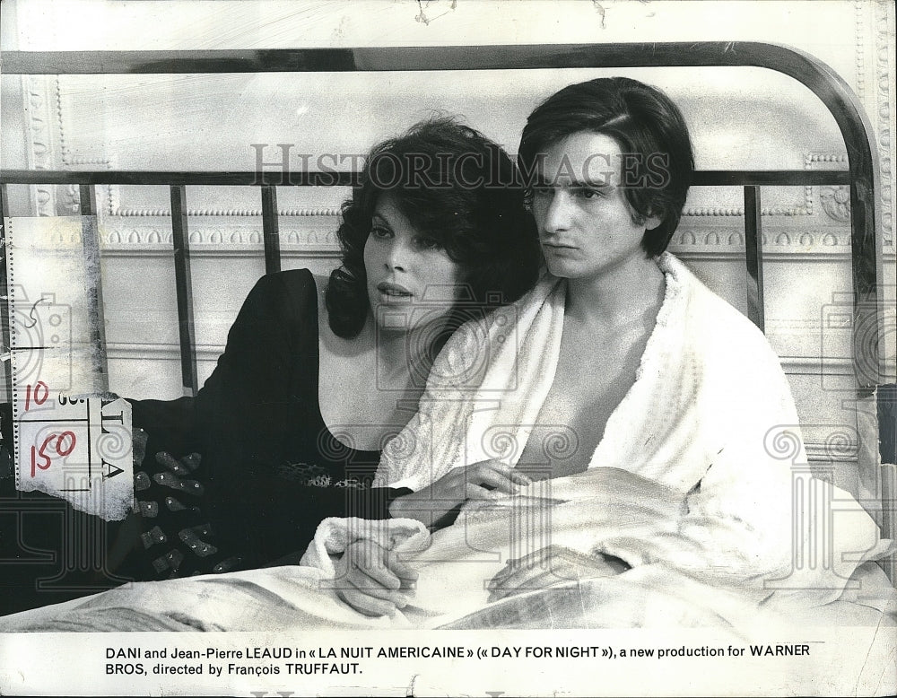 1973 Press Photo Actress Dani &amp; Jan-Pierre Leaud in &quot;Day for Night&quot;- Historic Images