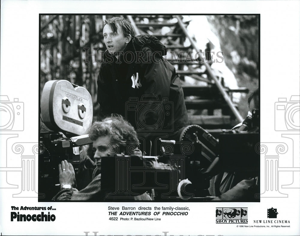 1996 Press Photo Steve Barron directs &quot;The Adventures of Pinocchio&quot; - Historic Images