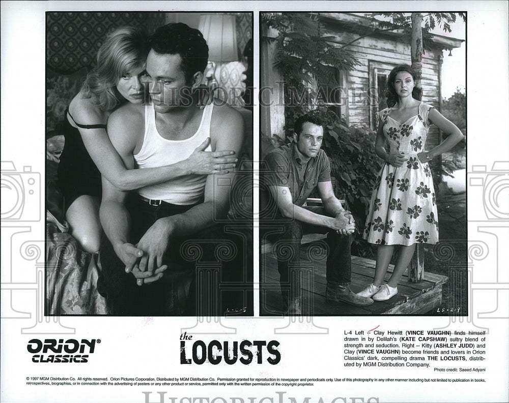 1997 Press Photo &quot;The Locusts&quot; Vince Vaughn,Kate Capshaw,Ashley Judd- Historic Images